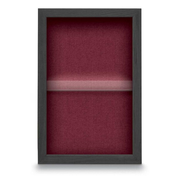 Indoor Enclosed Combo Board, 48"x36", Black Frame/Blue & Burgundy